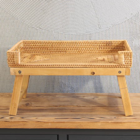 Katlanabilir  45x30x25 cm. Rattan Sehpa (Yatak Sehpası)