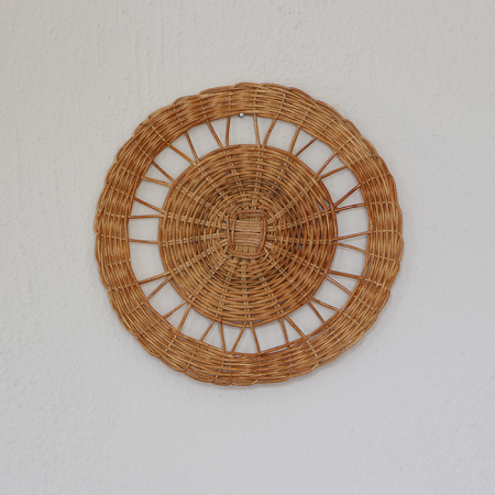 Dekoratif  Doğal Renk 25x25 cm Rattan Duvar Dekoru