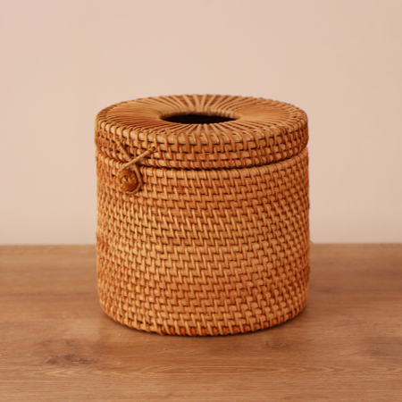 Miri Rattan Dekoratif Peçetelik ve Saklama Kutusu 16x15 cm