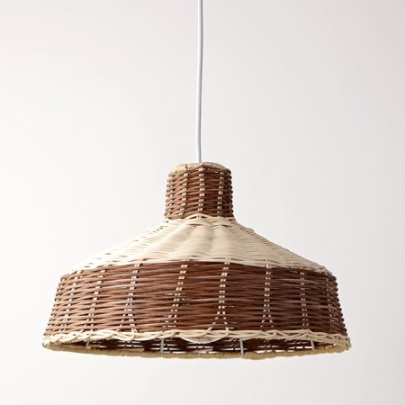 Merve Krem & Kahverengi  34x 22 cm Rattan Sarkıt Lamba