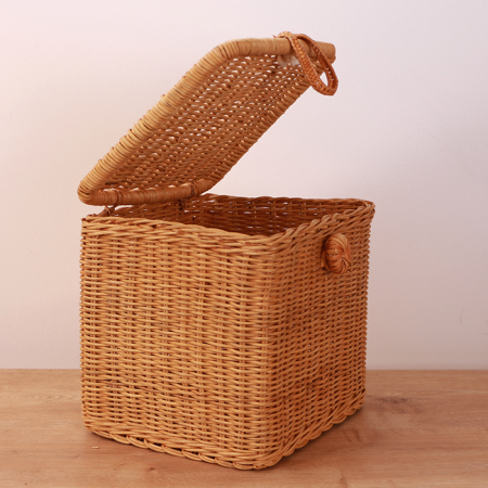 Yeni Rattan  Kapaklı Saklama Kutusu  25x23x22cm