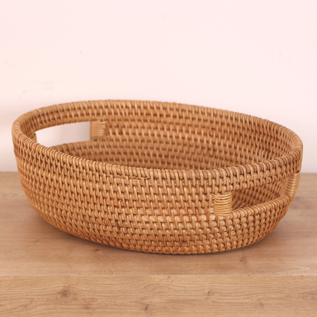 Dekoratif Kulplu 32x38x12 cm. Rattan Düzenleme