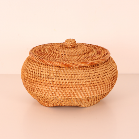 Hitit Rattan 23x14 cm Kapaklı Saklama Kutusu