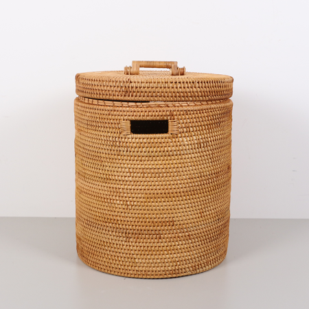 Defne 40x44 cm.Kapaklı Rattan Sepet