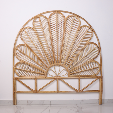 Yeni Bürde 160x170 cm. Doğal Rattan Yatak Başlığı