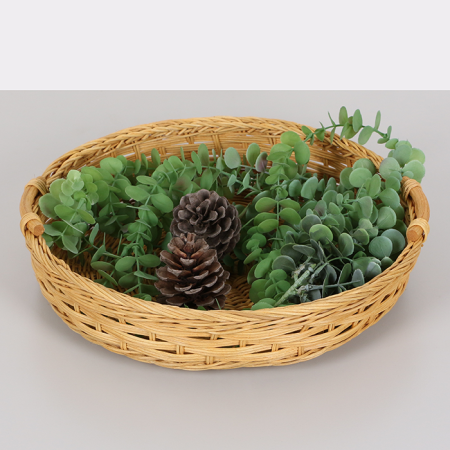 Rattan Kulp Tasarımlı Doğal Renk 35x 7/8 cm. Rattan Tepsi