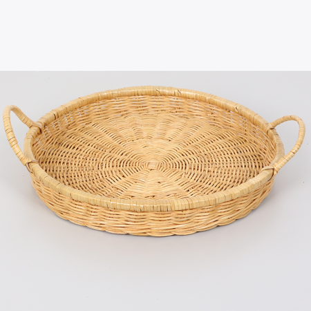 Balsu Doğal Rattan Kulplu  Tepsi 35x 5/10 cm