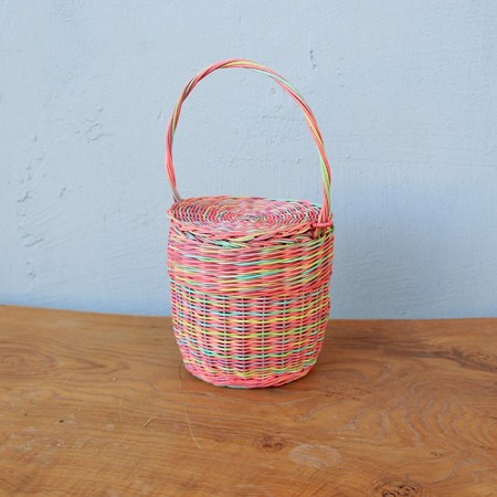 Pembe Kapaklı Rattan 20x16 Sepet