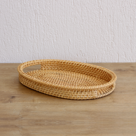 Rattan 28x19x3,5 cm Dekoratif Tepsi