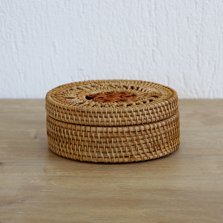 Humayun 16x16x6,5 cm. Rattan Saklama Kutusu - 03